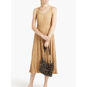 Vince Gathered crinkled-jersey midi dress